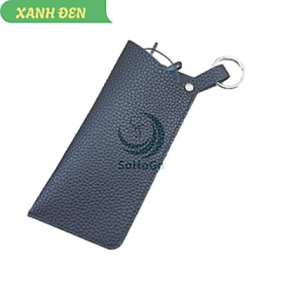 Túi Đựng Kính Da Cao Cấp Kiêm Móc Khóa -Bao Kính Mini Da PU Kèm Vòng Treo -Ví Đựng Kính Thời Trang Mini Đa Năng