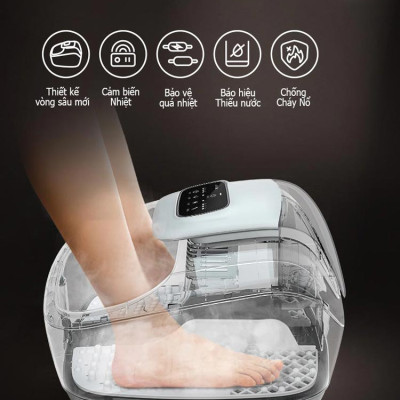 Máy xông hơi massage chân Leerkang LEK-818S massge nhiệt hồng ngoại 3 cấp, ánh sáng UV làm trắng khử trùng, có thể kết hợp sử dụng thảo dược, 4 in 1, hàng chính hãng