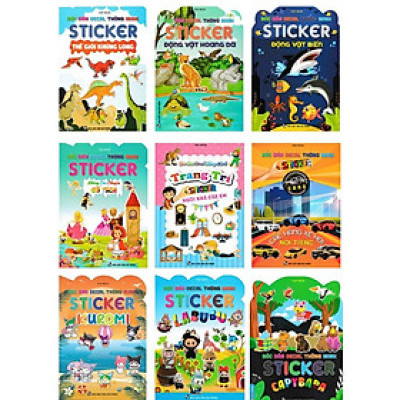 Sách - Bóc Dán Decal Thông Minh Sticker - Combo 9 Cuốn - Hồng Ân
