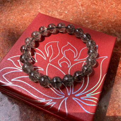 Vòng Thạch Anh Tóc Đen Trong 9mm