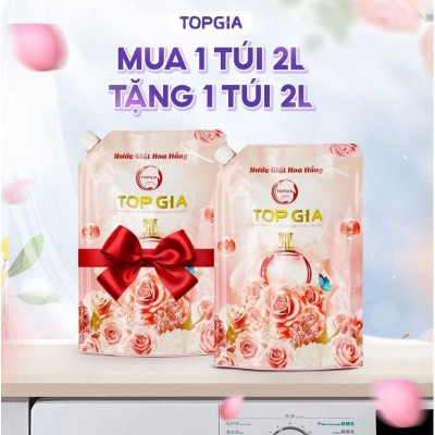 Nước Giặt MUA 1 TẶNG 1 TopGia 3in1, Lavender,Hoa Hồng,Dịu Nhẹ Sạch Vết Bẩn, Lưu Hương 72h