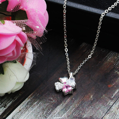 Dây Và Mặt Dây Chuyền Nữ Bạc Hiểu Minh DMD406 cỏ 4 lá