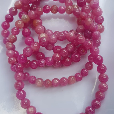  Vòng tay đá Rubby Hồng tự nhiên tươi đẹp Vòng size 6mm màu hồng Vòng Hợp Nữ mệnh hoả mệnh Thổ đeo đẹp sang xinh tay đẹp lắm ạ