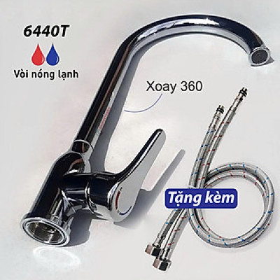 Vòi Bếp Vòi Rửa Chén Bát KAZTA Nóng Lạnh Inox Phủ Crome Nhiều Mẫu - Thân vòi xoay 360 độ, tặng cặp dây cấp nóng lạnh