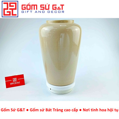 Lọ hoa mosaic dáng thạp khắc hoa thiên điểu