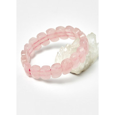 Vòng thạch anh hồng bản vuông hạt đá 15x10mm mệnh hỏa, thổ - Ngọc Quý Gemstones