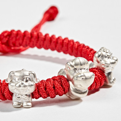 Vòng Thắt Dây Đỏ Tam Hợp Quý Nhân Dần Ngọ Tuất Bạc Ngọc Quý Gemstones