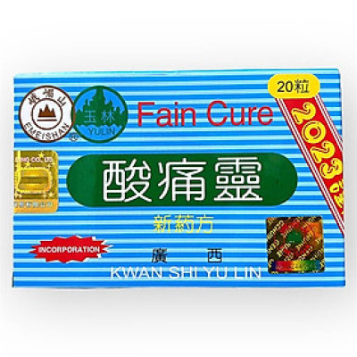 Viên uống hỗ trợ đau nhức xương khớp Toan thống linh FAIN CURE KWAN SHI YU LIN - Hộp 20 viên - Xuất xứ Trung Quốc - Mã số 1544