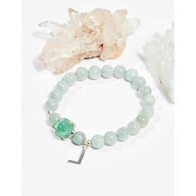 Vòng tay phong thủy nữ đá cẩm thạch phỉ thúy charm hoa 8mm mệnh hỏa , mộc - Ngọc Quý Gemstones