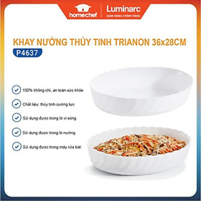 Khay nướng thủy tinh chịu nhiệt Luminarc Cuisine Trianon 36x28 cm - P4637, dùng lò nướng, lò vi sóng | Hàng chính hãng