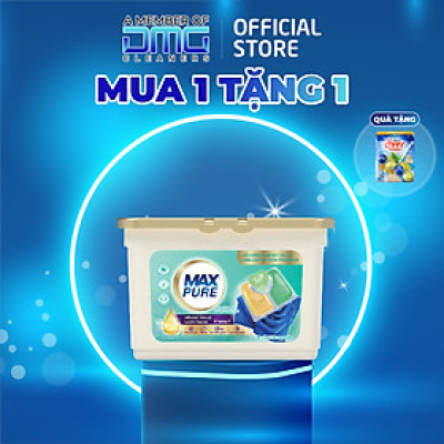 Hộp Viên Giặt Maxpure Hương Huyền Thoại 30v tặng 1 vỉ viên treo bồn cầu Evershine hương Chanh