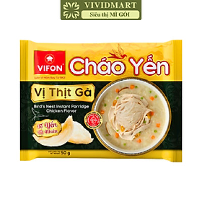 VIFON - Cháo yến Vifon hương vị Thịt gà, cháo yến Vifon thịt gà, Cháo tổ yến thịt gà Vifon (65g/gói)