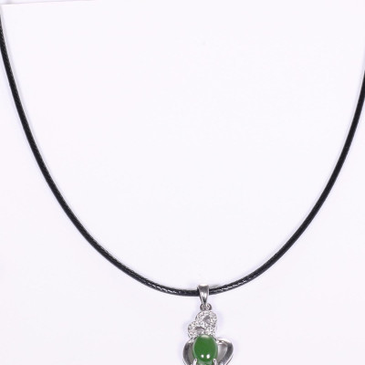 Mặt dây chuyền hoa văn đá ngọc bích mệnh hỏa, mộc - Ngọc Quý Gemstones