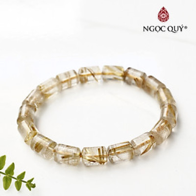 Vòng tay thạch anh tóc vàng đốt trúc mệnh thủy, kim - Ngọc Quý