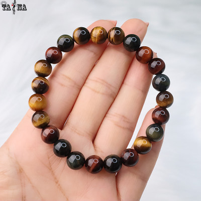 Vòng tay đá mắt hổ tam tài đa sắc 3A