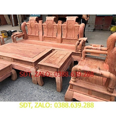 Bộ bàn ghế giả cổ tần thủy hoàng tay 14 gỗ hương đá víp