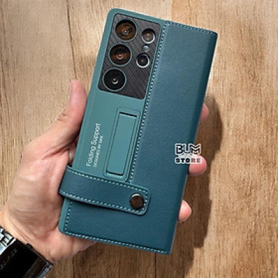 Bao Da Cao Cấp Cho Samsung Galaxy S25 Ultra / S24 Ultra Có Giá Đỡ , Ngăn Để Thẻ , Quai Gài , Bảo Vệ Camera
