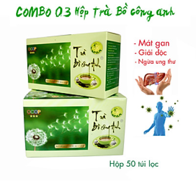 Combo 03 hộp Trà Bồ Công Anh 50 túi lọc P&K - Ngừa ung thư, mát gan, giải độc, giảm viêm họng, ổn định huyết áp, đường máu, thanh lọc cơ thể