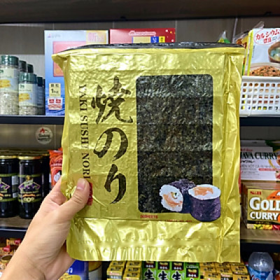 [50 Lá / Gói] Rong Biển cuộn cơm sushi, cuộn kimbap Yaki Nori GOLD PLUS 140G