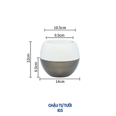 Chậu tự tưới để bàn I0 Monrovia, dáng chậu tròn, chất liệu nhựa PP, màu sắc sang trọng
