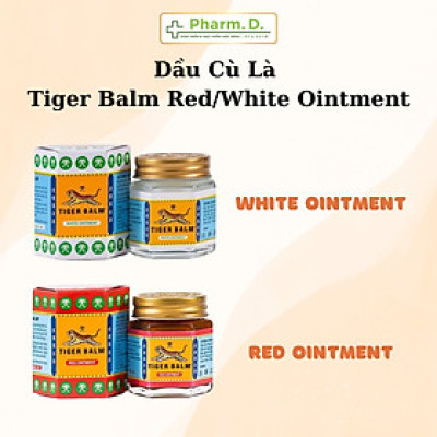 Dầu cù là Tiger Balm Red/White Ointment Haw Par giảm đau và nhức cơ, bong gân 19.4g và 30g