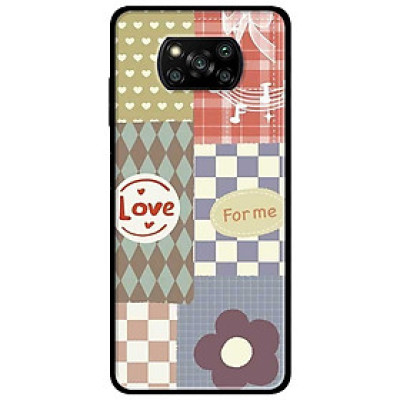 Ốp lưng dành cho Xiaomi Poco X3 mẫu Ô Vuông Love