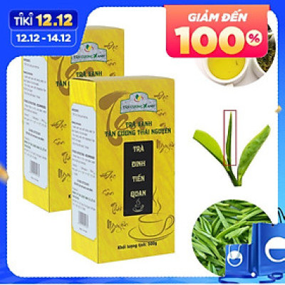 Combo 02 Hộp Trà Đinh Tiến Quan Trà xanh Tân Cương (500 g/hộp)