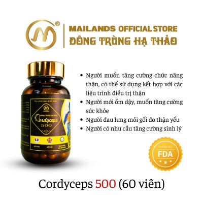 COMBO 4 hộp Đông Trùng Hạ Thảo MaiLands Cordyceps 500 (60 viên)