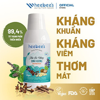 Nước Súc Miệng Thảo Dược Thuần Chay Chiết Xuất Đinh Hương Sạch khuẩn, Thơm Mát 150ml