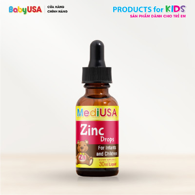 MediUSA Zin C Drops - Thực phẩm chức năng hỗ trợ trẻ khỏe mạnh, ăn ngon chóng lớn - Hàng chính hãng