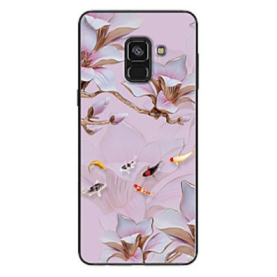 Ốp Lưng Dành Cho Điện Thoại Galaxy A8 2018 - Tranh Hoa Và Cá