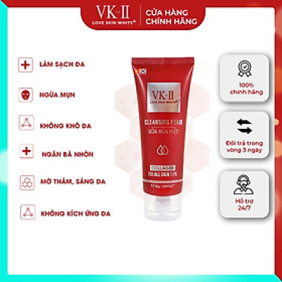 Sữa rửa mặt VK II Cleasing Foam Collagen Love Skin White 80ml
