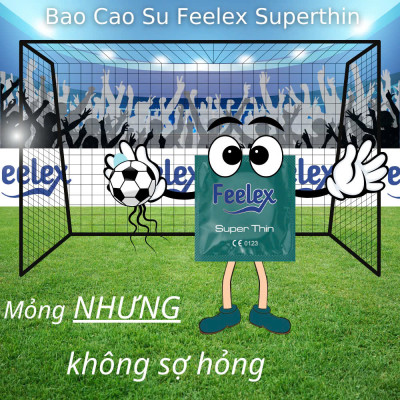 Bao cao su Feelex Superthin siêu mỏng, nhiều gel bôi trơn, hương thơm - Hộp 30bcs