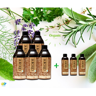 Combo 5 chai 300ml + 3 chai 100ml Nước súc miệng Thảo dược Cincare: Sát khuẩn, thơm miệng, ngừa nhiệt miệng, sâu răng, viêm nướu