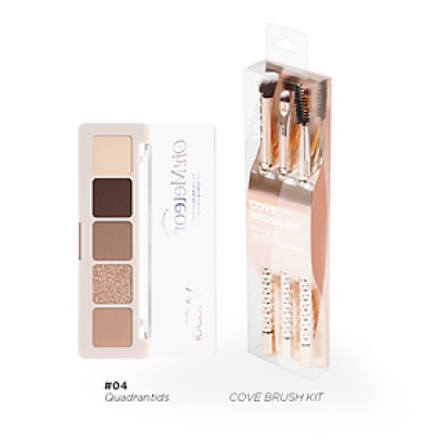 Combo Makeup Dành Cho Mắt Số 01 Vacosi SC01-VP29 Gồm 2 món: Set cọ mày SC01 & Phấn mắt 5 ô