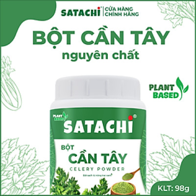 Bột Cần Tây nguyên chất SATACHI. Giảm huyết áp, tim mạch khỏe mạnh, giảm cân hiệu quả, thanh lọc cơ thể. Hộp 98g và 318g