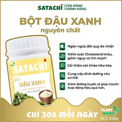 Bột Đậu Xanh nguyên chất SATACHI. Hộp 528g
