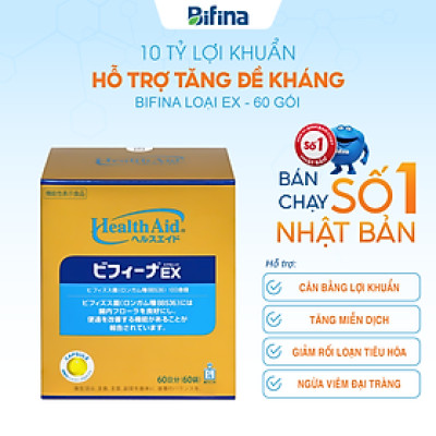 Men tiêu hóa Bifina Nhật bản - Bổ sung lợi khuẩn hỗ trợ tiêu hoá, đại tràng - Loại EX Hộp 60 gói
