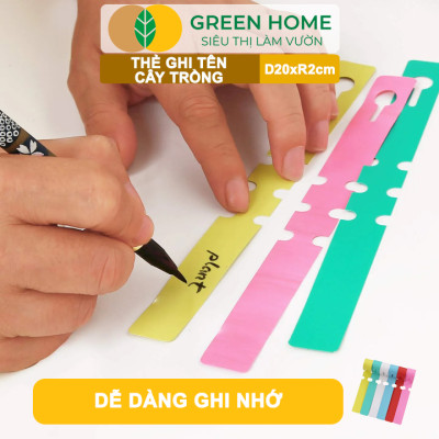 10 Thẻ Ghi Tên Cây GreenHome, D20xR2cm, Dụng Cụ Làm Vườn, Nhựa PVC, Dễ Lắp Đặt, Tái Sử Dụng