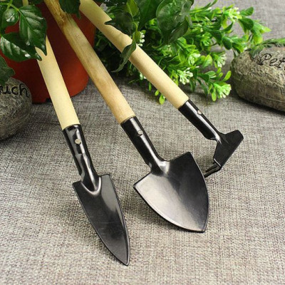 Bộ 3 dụng cụ làm vườn mini cán gỗ nhỏ gọn