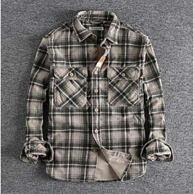 Áo sơ mi vải nhung phong cách Retro_Biker_Army