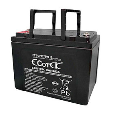 Acquy Ecotek Hàng chính hãng 12V-75Ah model ECT-UP1275VA16, acquy khô kín khí không cần bảo dưỡng, chuyên dụng cho UPS và điện năng lượng mặt trời, Bảo hành tối thiểu 12 tháng, đã được mua bảo hiểm lên đến 2.000.000 USD