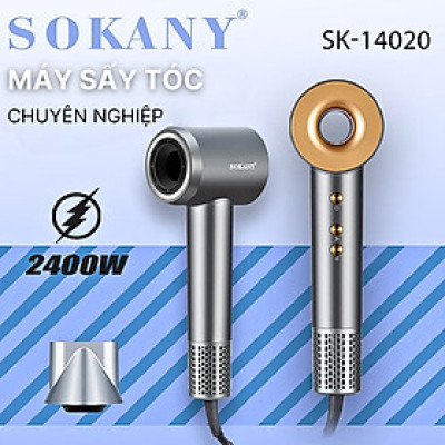 Máy sấy tóc 2 chiều nóng lạnh SOKANY SK-14020 công suất lớn 2400W, cung cấp ion âm chăm sóc tóc chuyên nghiệp - HÀNG CHÍNH HÃNG - DELIYA