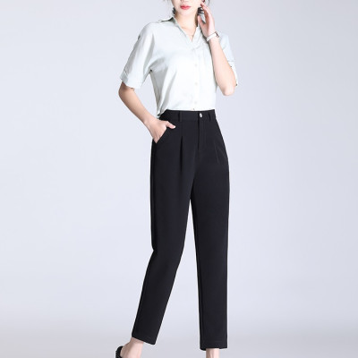 Quần tây công sở nữ trơn màu đen HB01