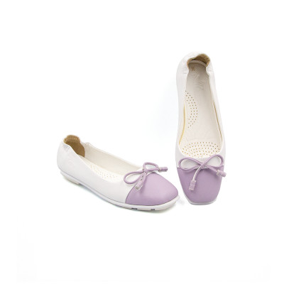 Giày Búp Bê Phối Nơ Da Micro Siêu Nhẹ TMW32305