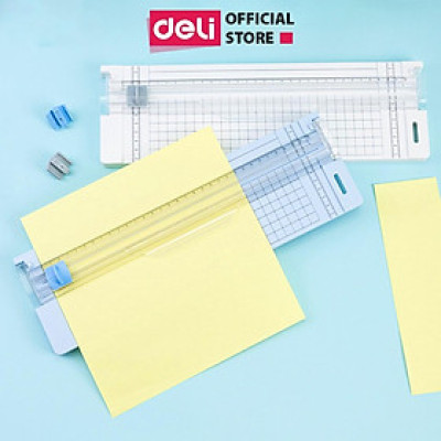 Bàn cắt giấy khổ A4 mini Deli tiện lợi - cắt được giấy 300gsm - có thể điều chỉnh kích thước - an toàn khi sử dụng - 14251