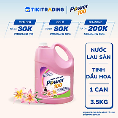 Nước Lau Sàn POWER100 Tinh Dầu Hoa Thiên Nhiên 3.5KG
