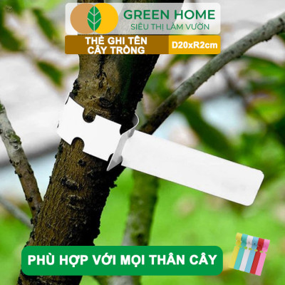 10 Thẻ Ghi Tên Cây GreenHome, D20xR2cm, Dụng Cụ Làm Vườn, Nhựa PVC, Dễ Lắp Đặt, Tái Sử Dụng