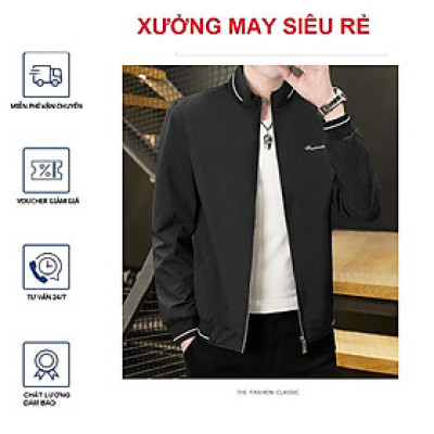 Áo khoác nam vải dù bomber viền cổ hàng bao chất siêu chất-A1004