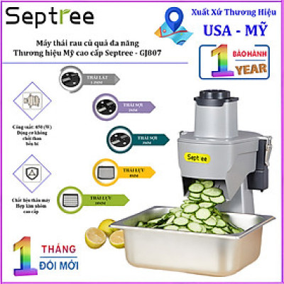 Máy thái rau củ quả đa năng, thái lát, thái sợi, thái hạt lựu. Thương hiệu Mỹ cao cấp Septree GJ807K. Hàng chính hãng